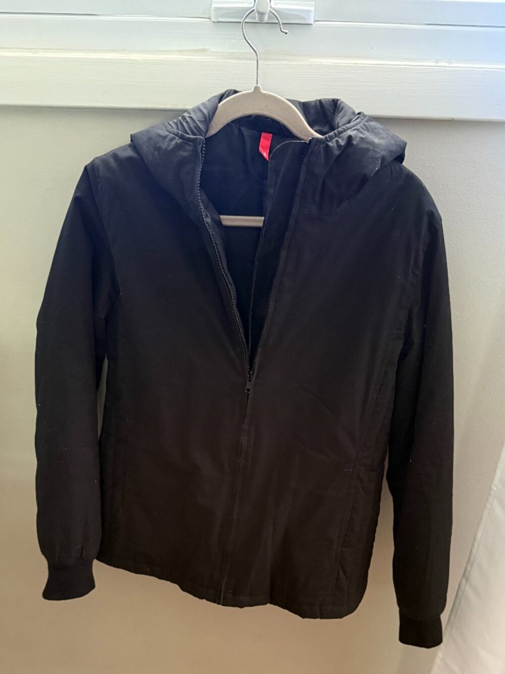 ZARA black quilted jacket car coat, sz 10